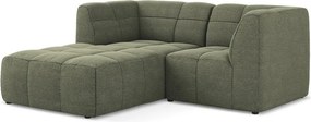 Zielony narożnik z materiału bouclé (lewostronny/z szezlongiem) Aloha – Makamii