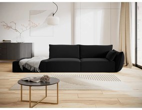 Czarna aksamitna sofa prawostronna 264 cm Vanda – Mazzini Sofas