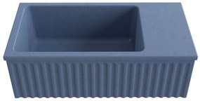 Umywalka betonowa ryflowana nablatowa / wisząca prostokątna 60 x 30 cm WELLE | różne kolory : Kolor - Jagodowy, Typ montażu - nablatowa