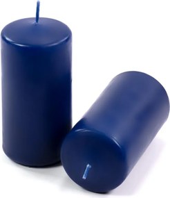 Zestaw świec filarowych, 10 cm, Ø 5 cm, niebieskie, 8 szt.