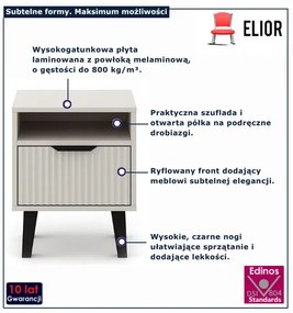 Kaszmirowa szafka nocna na nóżkach - Henex 3X