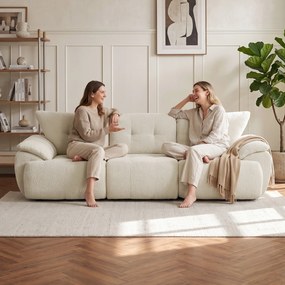 HOMCOM Sofa 3-osobowa, 260 cm, Chenille, bezramowa sofa modułowa z wyjątkowo szerokim, głębokim siedziskiem, szerokie podłokietniki | Aosom PL