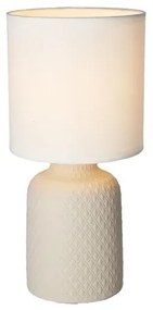Beżowa lampa stołowa z ceramiczną podstawą - 10X V085 F8-W39