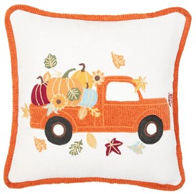 Poszewka dekoracyjna BIHAR z autem z dyniami 45x45 cm HOMLA