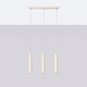 Lampa wisząca loft Toris, stal - 3 źródło światła 4000K - L.45 x H.98 cm - beżowy