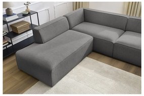 Ciemnoszary narożnik modułowy (lewostronny/w kształcie litery U) Megeve – Bobochic Paris