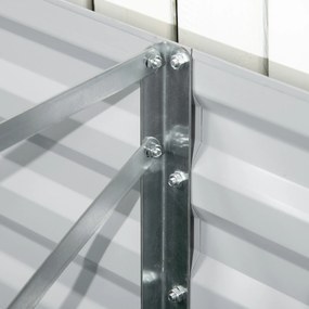 Outsunny Skrzynka na rośliny, Przenośna grządka do sadzenia, pielęgnacji roślin, Wysoki grząd, Stal, Jasnoszary