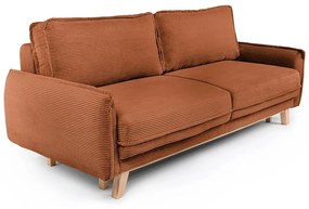 Pomarańczowa sztruksowa rozkładana sofa 218 cm Tori – Bonami Selection