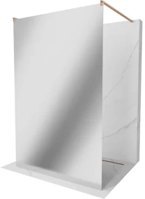 Mexen Kioto ścianka prysznicowa wolnostojąca 110 x 200 cm, lustro 8 mm, miedź szczotkowana - 800-110-002-65-50