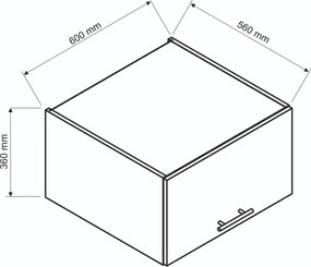 Szafka kuchenna wisząca 60 ADELE W60 OKGR/560 szara mat STOLKAR