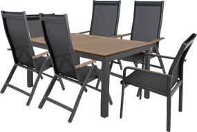 Doppler EXPERT WOOD Plus, 4 krzesła regulowane i 2 krzesła sztaplowane, +1 ogrodowy zestaw mebli 4+2