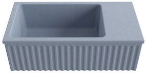 Umywalka betonowa ryflowana nablatowa / wisząca prostokątna 60 x 30 cm WELLE | różne kolory : Kolor - Lawendowy, Typ montażu - podwieszana
