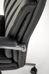 Czarno fotel gabinetowy z ekoskóry Romano Halmar