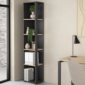 Wąski regał biurowy słupek 4 półki Sign 40 jackson hickory/szary mat