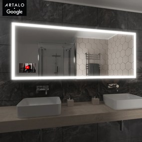 SMART LED lustro do łazienki z oświetleniem M1 premium + SmartScreen with Google TV