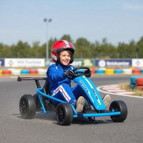 AIYAPLAY 24V elektryczny gokart do jazdy i driftu, opony nylonowe, pas bezpieczeństwa, klakson, muzyka dla 8-12 lat Niebieski