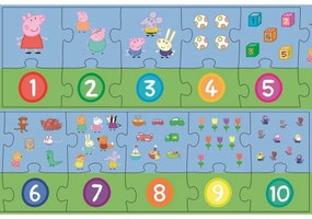 Trefl Puzzle edukacyjne Liczby Świnka Peppa, 20elementów