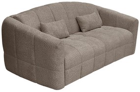 Kanapa  4-osobowa rozkładana  w tkaninie z bukli taupe - Powierzchnia spania 160 cm - Materac 13 cm RETUNA