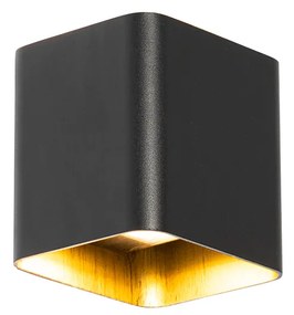 Nowoczesna lampa ścienna czarna w komplecie z LED IP54 kwadratowa - Evi