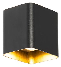 Zewnetrzna Nowoczesna lampa ścienna czarna w komplecie z LED IP54 kwadratowa - Evi Nowoczesny Oswietlenie zewnetrzne