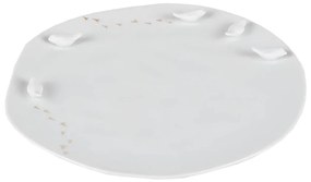Biały porcelanowy talerz z elementami 3D PTAKI, średni