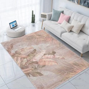 Beżowy dywan odpowiedni do prania 80x150 cm Dusty Leaves – Mila Home