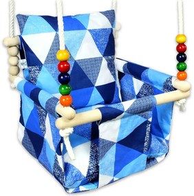 Niebieska kubełkowa huśtawka dla dzieci P1-K37