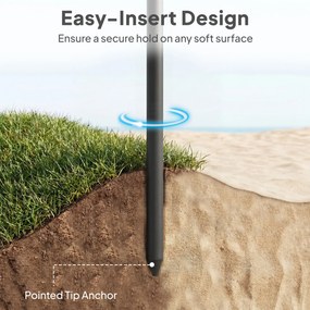 Outsunny Parasol plażowy Ø150 cm wodoodporny składany parasol z regulacją kąta nachylenia, torba do przenoszenia, kotwa do piasku, beżowy | Aosom PL