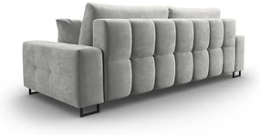 Jasnoszara aksamitna rozkładana sofa ze schowkiem 250 cm Wicklow – Cosmopolitan Design