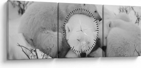Obraz - Niedźwiedzie polarne (z zegarem) (90x30 cm)