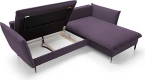 Narożnik GLOSS Prawostronny z funkcją spania, zestaw z poduszkami wolnostojący tkanina RIVIERA 76 Miętowy WERSAL