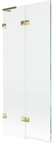 Mexen Lunar L parawan nawannowy 2-skrzydłowy lewy 80 x 150 cm, transparent, złoty - 897L-080-100-50-00-L