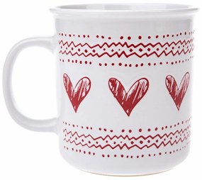 Świąteczny kubek ceramiczny Christmas heart I biały, 710 ml