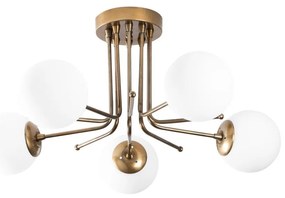 Biała lampa sufitowa w kolorze złota Opviq lights Daisy