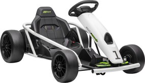 HOMCOM 24 V elektryczny gokart dla dzieci do 13 km/h z funkcją driftu, drift-kart z 2 silnikami dla 8-12 lat, biały | Aosom PL