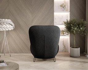 Fotel LUIS skandynawski wolnostojący na metalowych nogach w tkaninie NOW OR NEVER 83