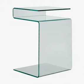 Prostokątny Stolik Pomocniczy 40x35 Cm Z Hartowanego Szkła Diora Transparent - Sklum