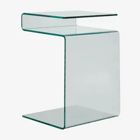 Prostokątny Stolik Pomocniczy 40x35 Cm Z Hartowanego Szkła Diora Transparent - Sklum