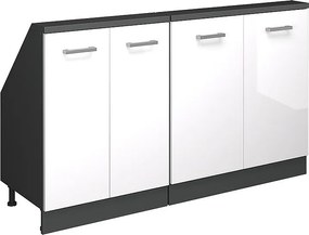 Szafka kuchenna na dach skośny biały wysoki połysk 140x46x81.6 r-line