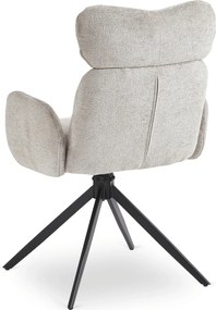 Krzesło Tapicerowane Obrotowe ALVARO Szare Boucle Nowoczesne