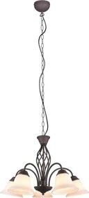 Ciemnobrązowa lampa wisząca ze szklanym kloszem ø 60 cm Rustica – Trio