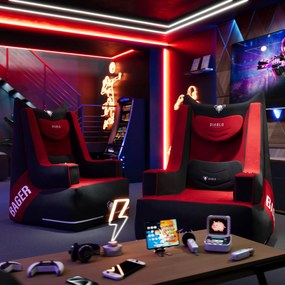 Dmuchany fotel do grania na konsoli Diablo Bager, kolor czarno-czerwony