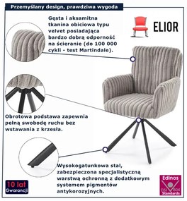 Nowoczesne tapicerowane szare ktrzesło T4-K01