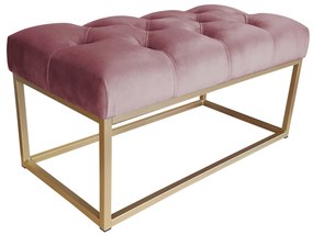 Ławka CHESTERFIELD LOFT podstawa złota pufa podnóżek MG58