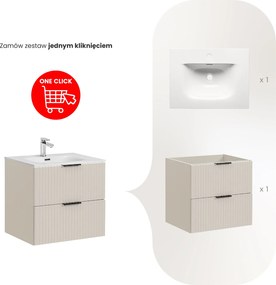 Szafka łazienkowa z umywalką wpuszczaną Adel 60 cm, kaszmir