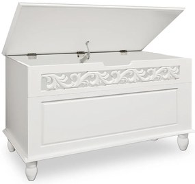 Casaria Skrzynia drewniana JERSEY, 80x40x48cm, biała