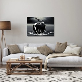 Obraz na szkle czarnego jabłka (70x50 cm)