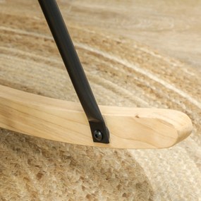 HOMCOM Fotel bujany ergonomiczny z drewnianymi płozami do 120 kg jasnoniebieski | Aosom PL