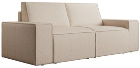 Kanapa 3-osobowa z beżowej teksturowanej tkaniny AMELIA