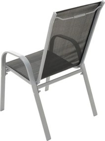 Zestaw 2x ogrodowe krzesło do układania w stos z wysokim oparciem